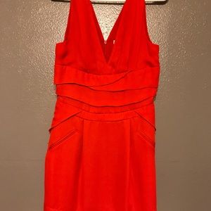 Red dress low cut front